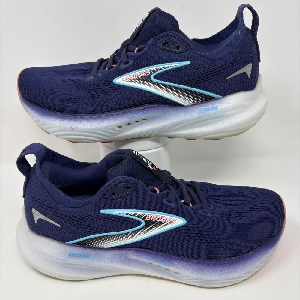 Brooks Glycerin 22 Women's Size 9 Navy Blue Athletic Running Shoes (1204341B429)